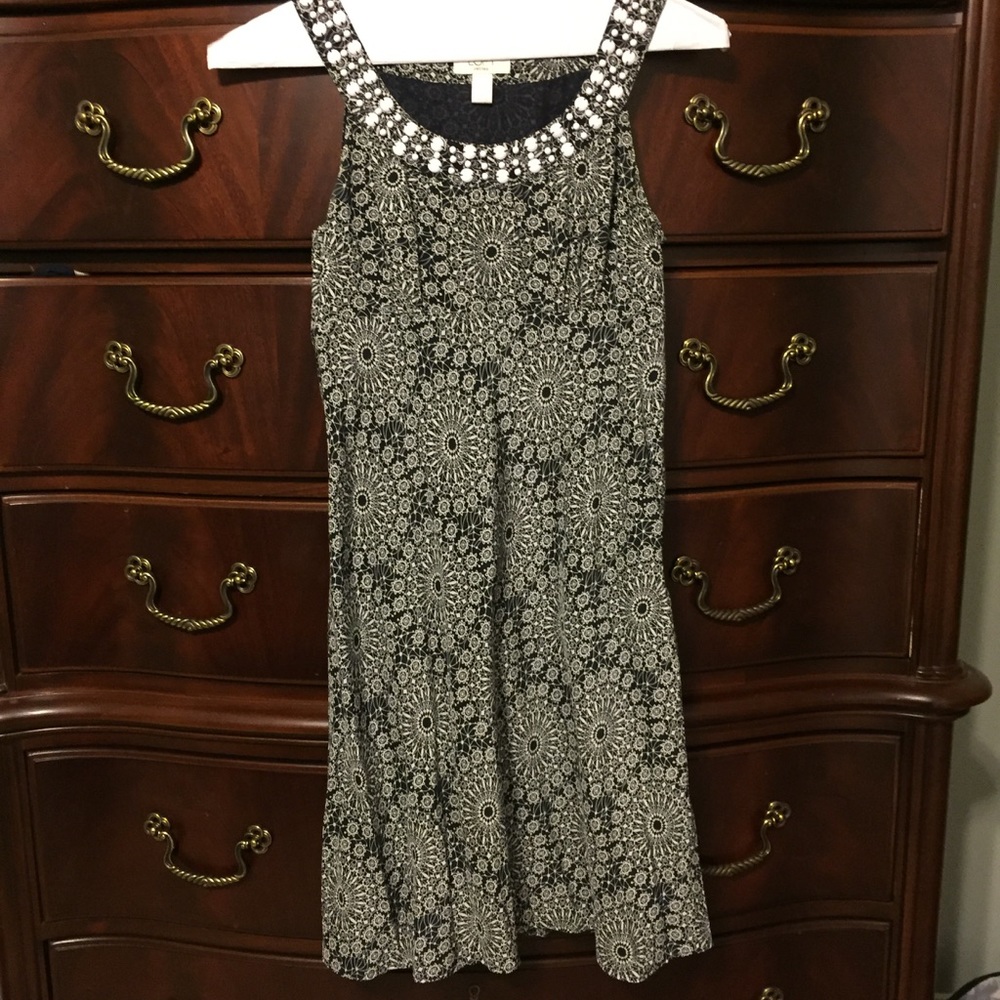 LOFT 6p navy silk shift dress 👗